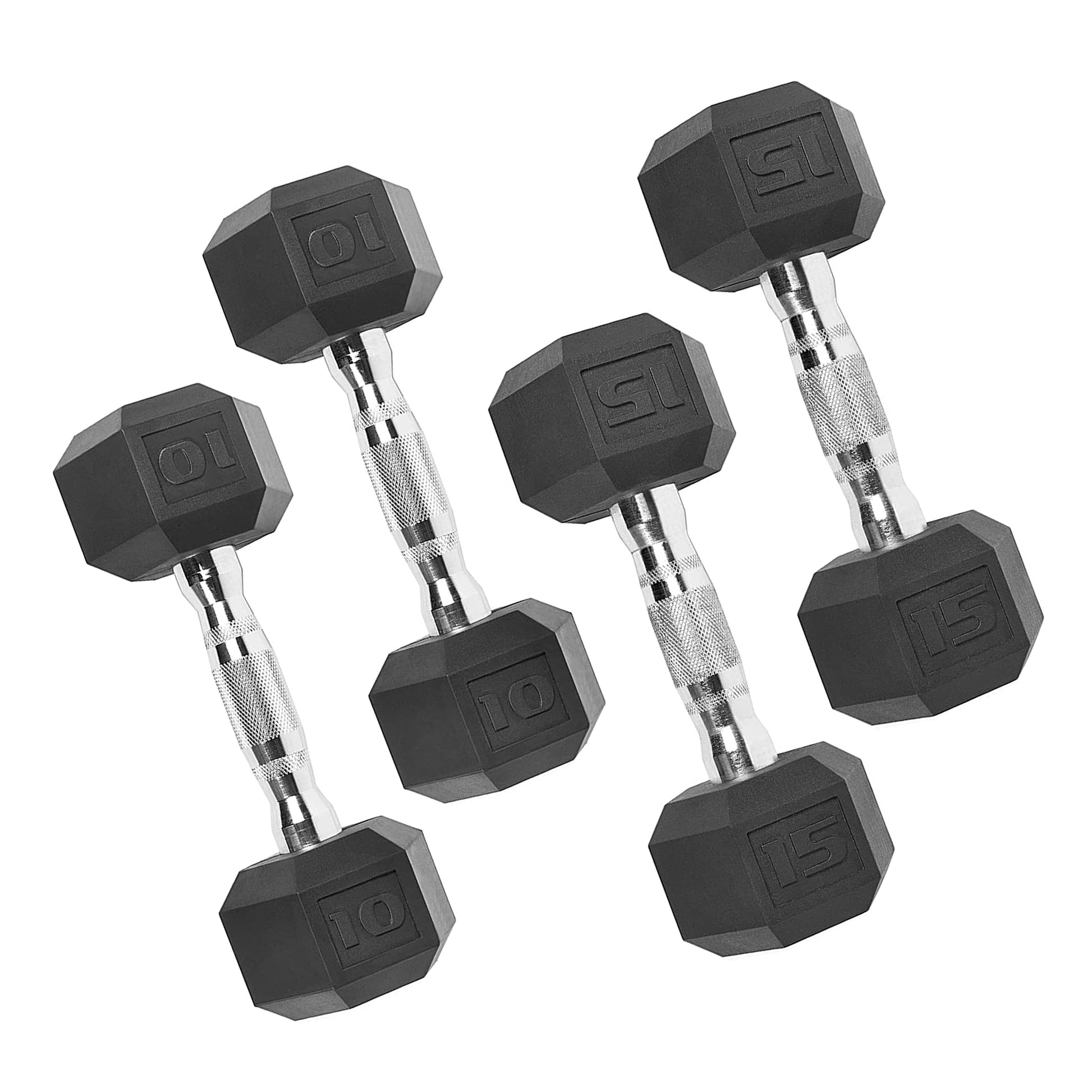 550Lb Rubber Hex Dumbbell Set