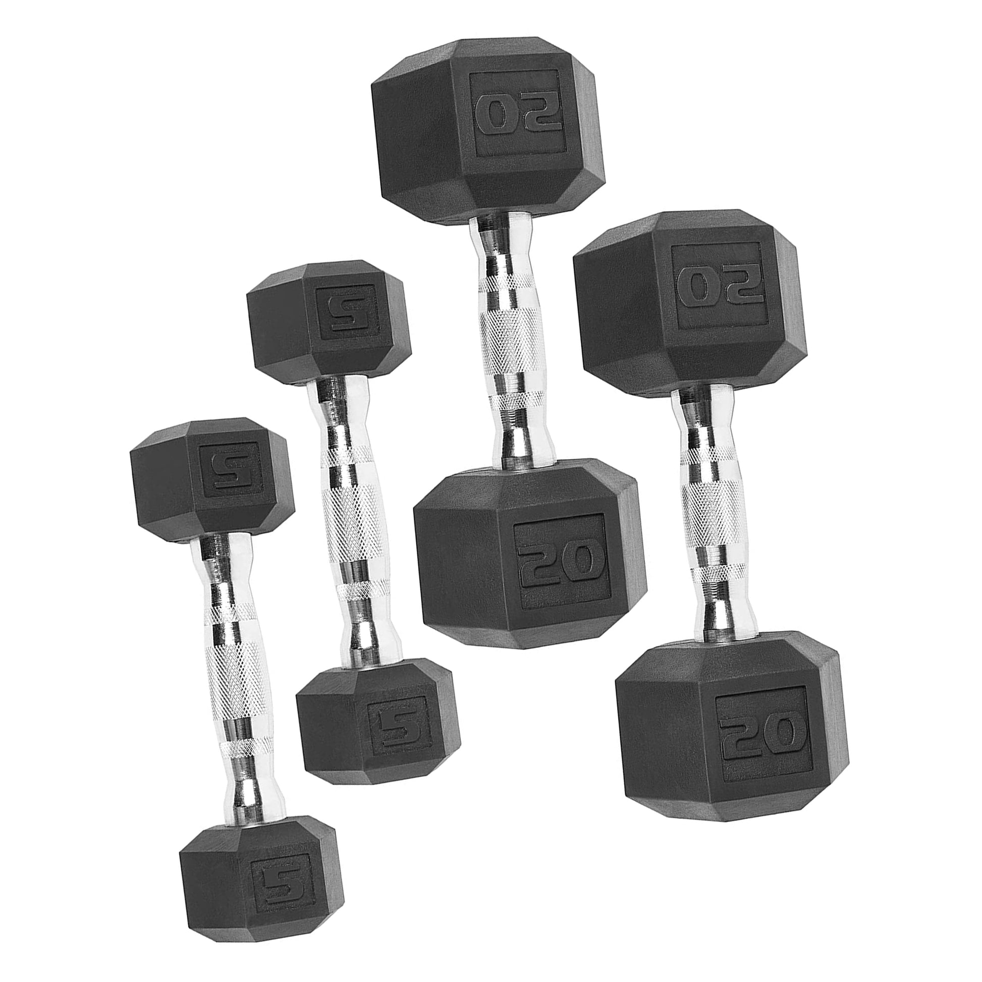 550Lb Rubber Hex Dumbbell Set