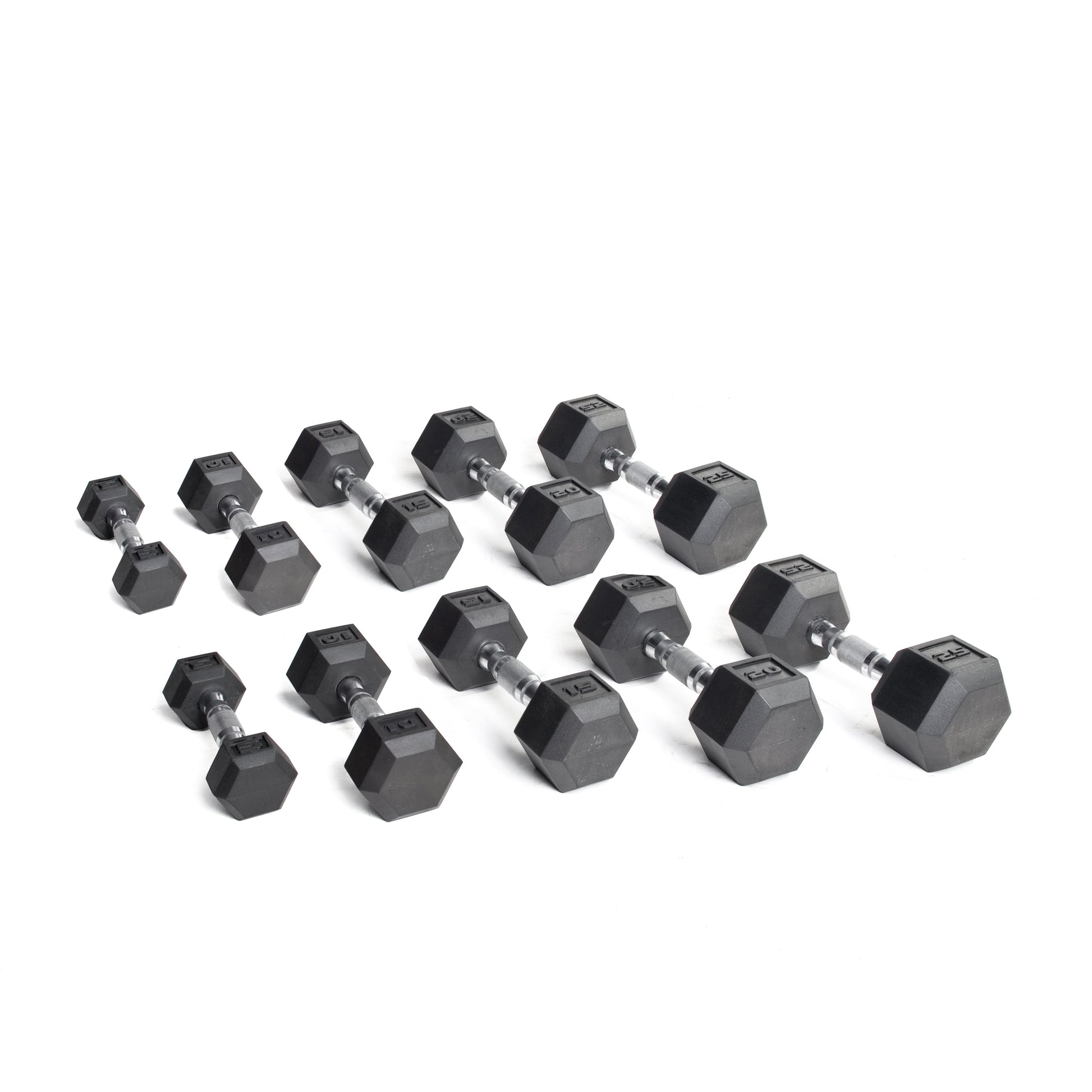 550Lb Rubber Hex Dumbbell Set